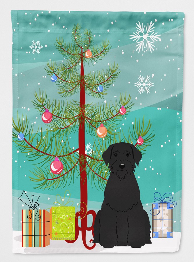 Merry Christmas Tree Giant Schnauzer Flag Canvas House Size