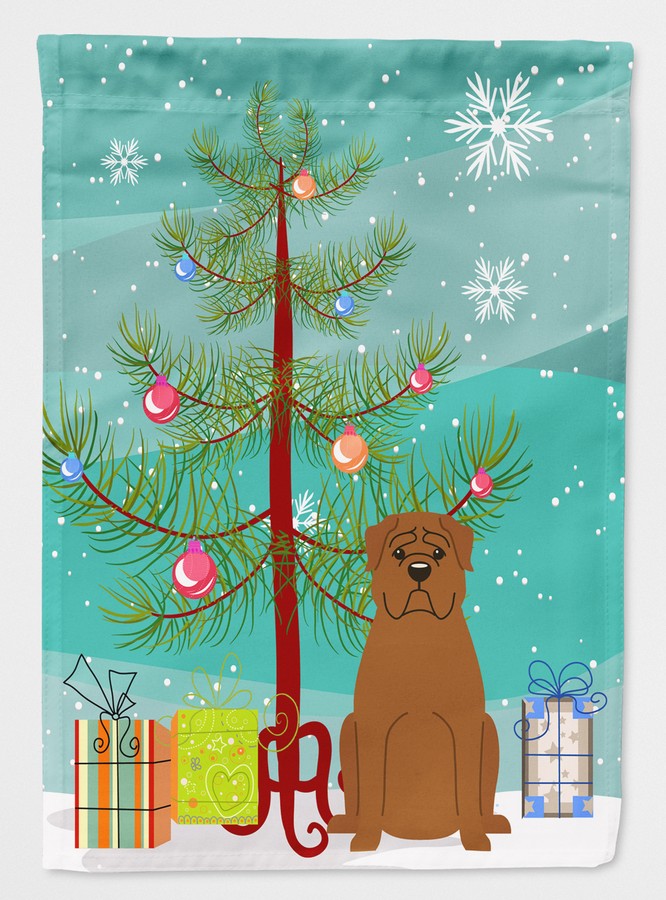 Merry Christmas Tree Dogue De Bourdeaux Flag Canvas House Size