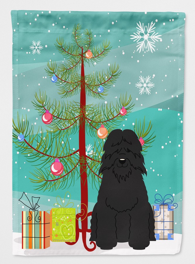 Merry Christmas Tree Bouvier Des Flandres Flag Canvas House Size