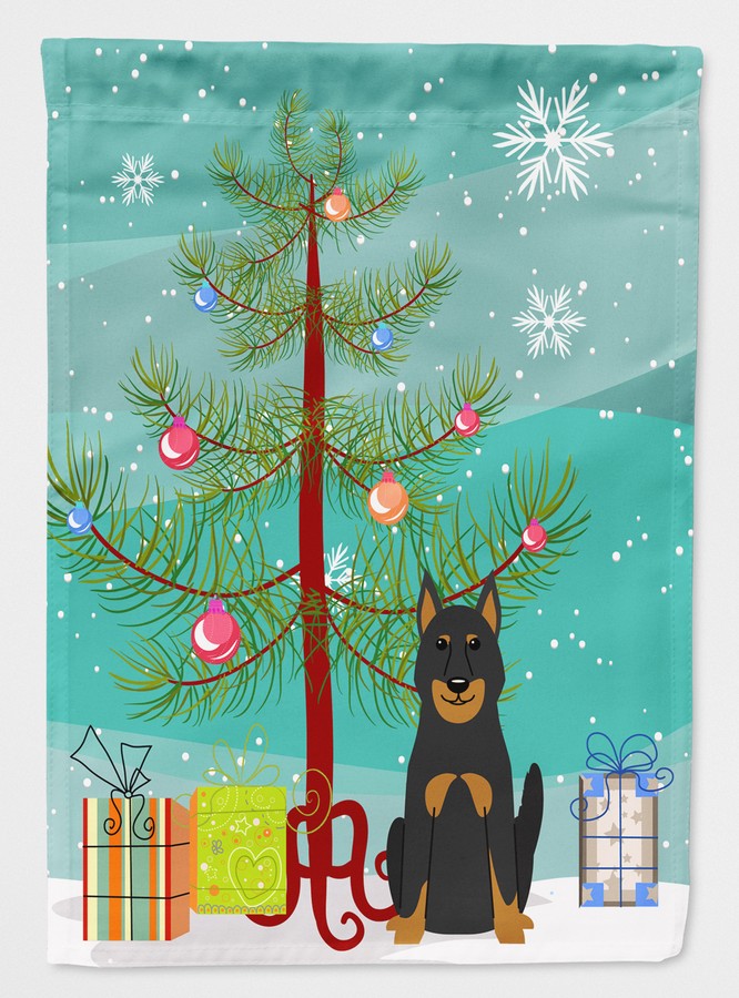 Merry Christmas Tree Beauce Shepherd Dog Flag Canvas House Size