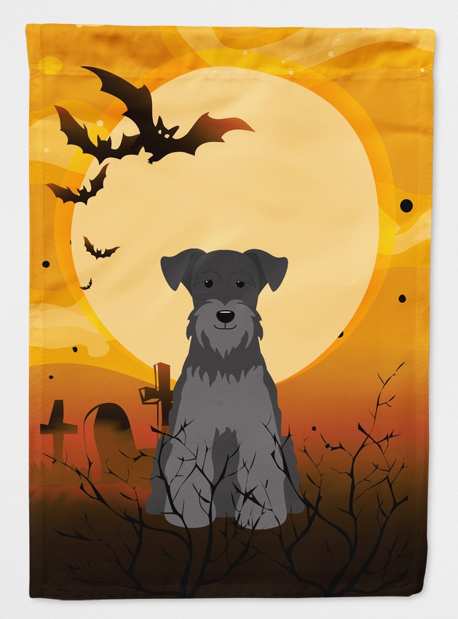Halloween Miniature Schanuzer Black Flag Canvas House Size