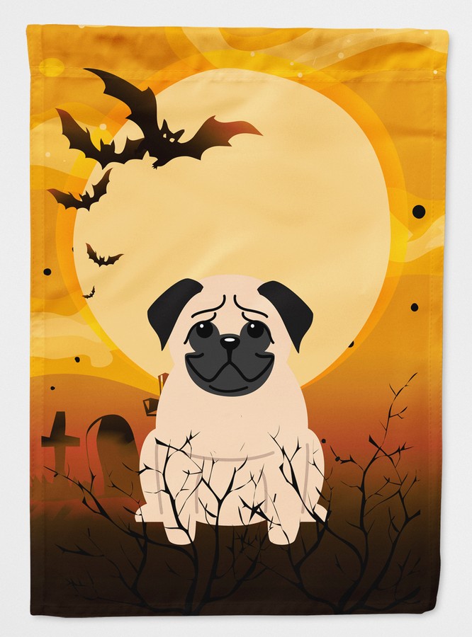 Halloween Pug Fawn Flag Canvas House Size