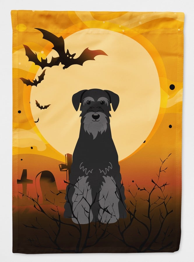 Halloween Standard Schnauzer Black Flag Canvas House Size