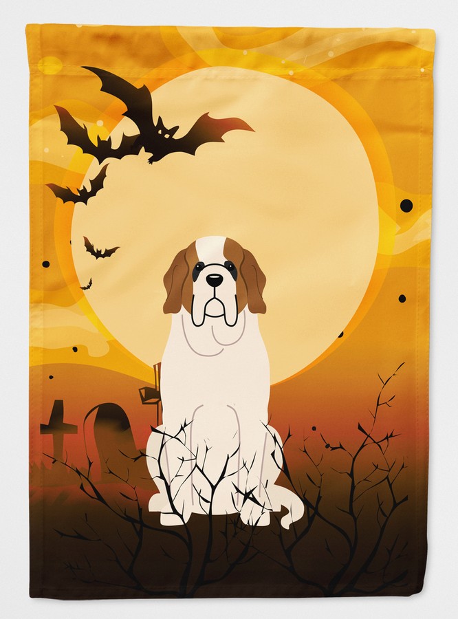 Halloween Saint Bernard Flag Canvas House Size