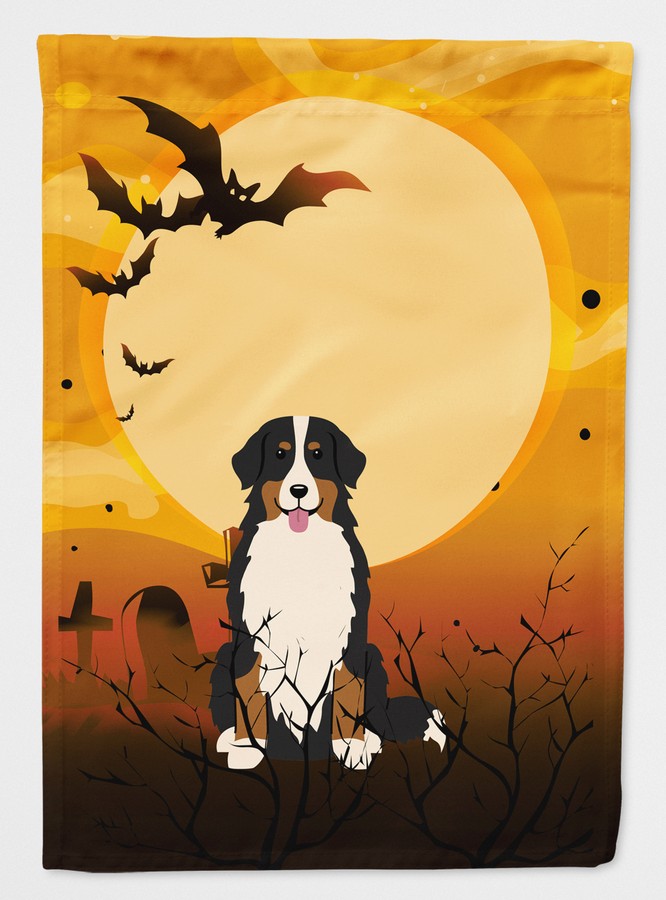 BB4302CHF Halloween Bernese Mountain Dog Flag Canvas House Size
