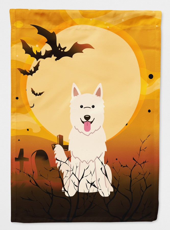 Halloween White German Shepherd Flag Canvas House Size