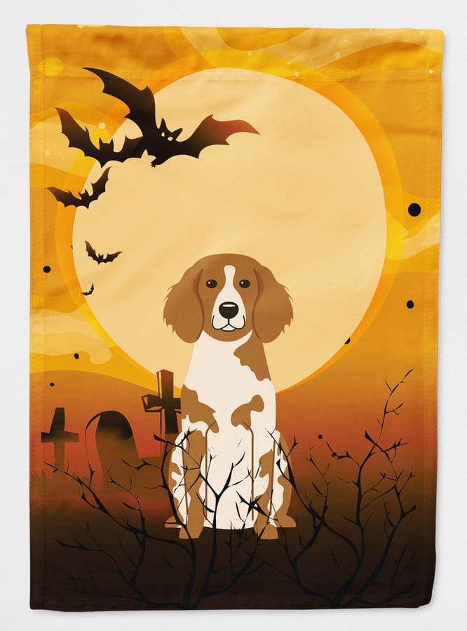 Halloween Brittany Spaniel Flag Canvas House Size