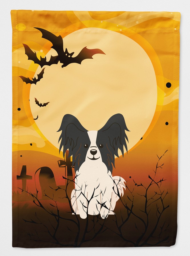 Halloween Papillon Black & White Flag Canvas House Size