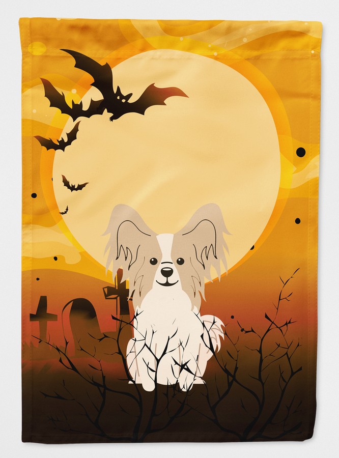 Halloween Papillon Sable White Flag Canvas House Size