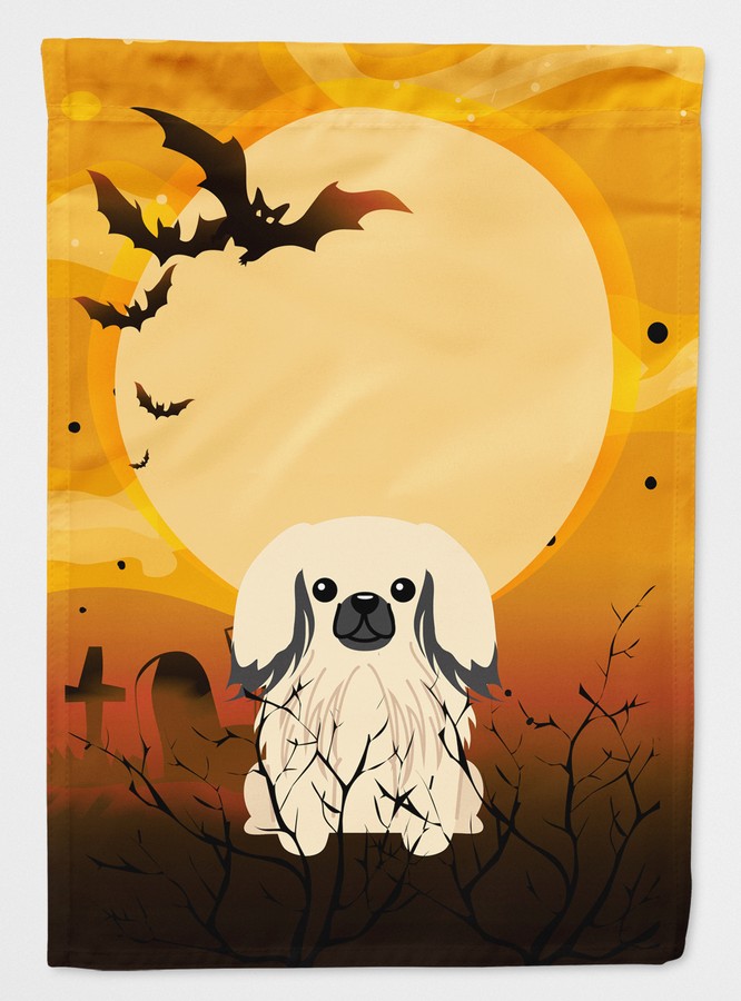 BB4372CHF Halloween Pekingnese Cream Flag Canvas House Size