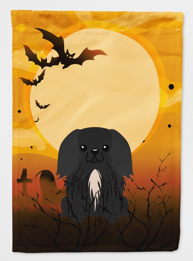 Halloween Pekingnese Black Flag Canvas House Size