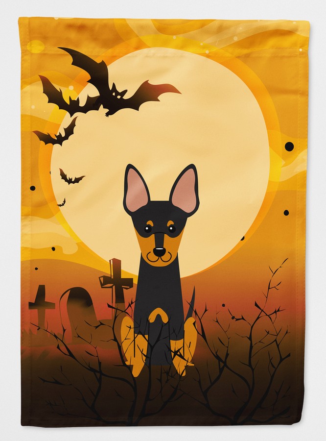 Halloween English Toy Terrier Flag Canvas House Size