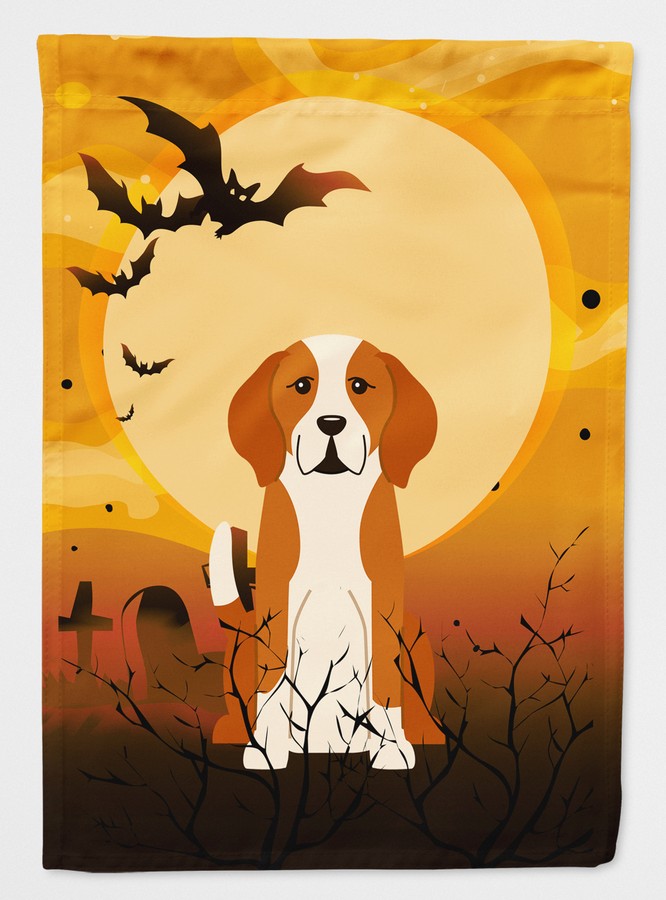 Halloween English Foxhound Flag Canvas House Size