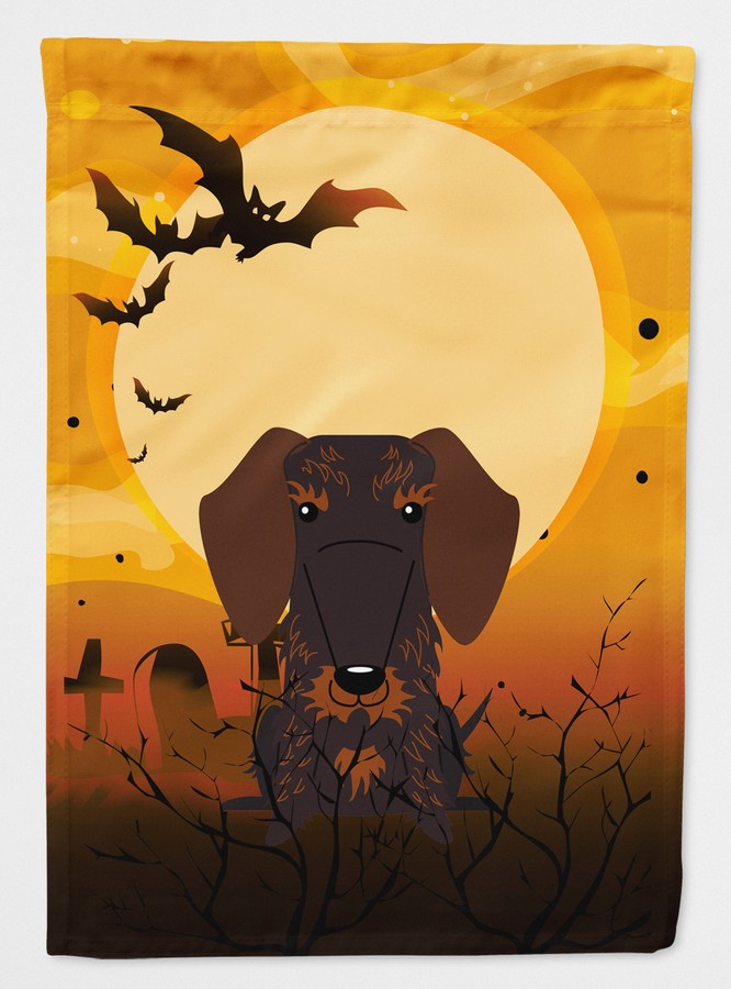 Halloween Wire Haired Dachshund Chocolate Flag Canvas House Size