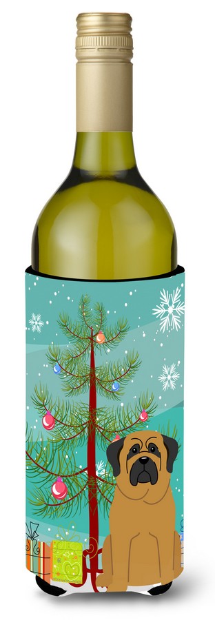 Merry Christmas Tree Mastiff Wine Bottle Beverge Insulator Hugger