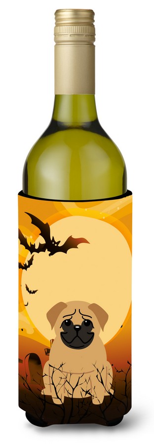 Halloween Pug Brown Wine Bottle Beverge Insulator Hugger