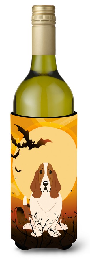 Halloween Basset Hound Wine Bottle Beverge Insulator Hugger
