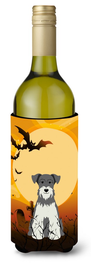 Halloween Miniature Schanuzer Salt & Pepper Wine Bottle Beverge Insulator Hugger