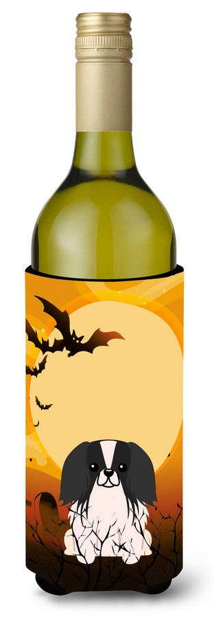 Halloween Pekingnese Black & White Wine Bottle Beverge Insulator Hugger