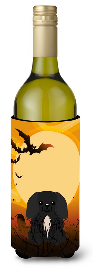 Halloween Pekingnese Black Wine Bottle Beverge Insulator Hugger