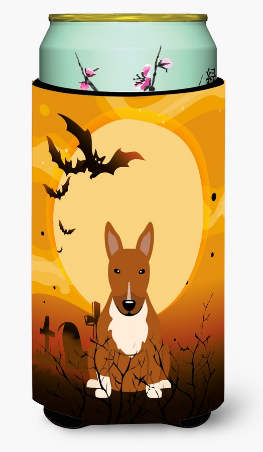 Halloween Bull Terrier Red Tall Boy Beverage Insulator Hugger