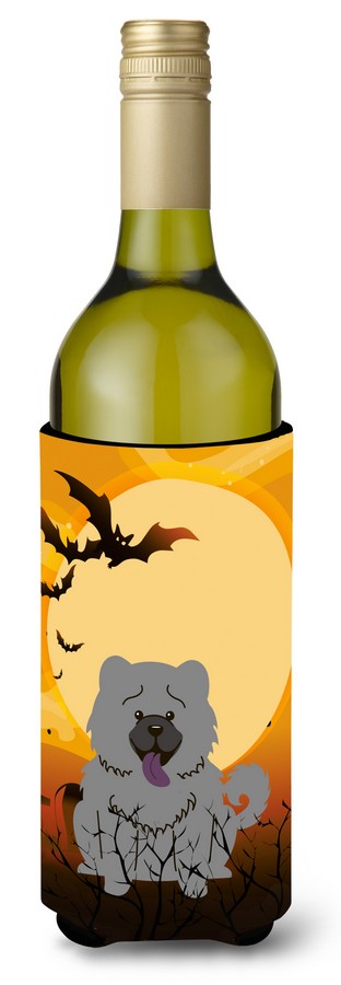 Halloween Chow Chow Blue Wine Bottle Beverge Insulator Hugger