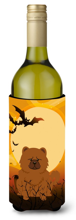 Halloween Chow Chow Red Wine Bottle Beverge Insulator Hugger