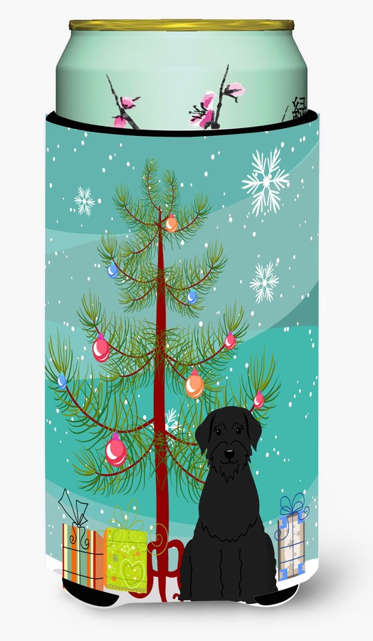 Merry Christmas Tree Giant Schnauzer Tall Boy Beverage Insulator Hugger