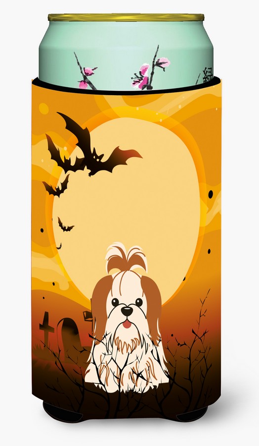 Halloween Shih Tzu Red & White Tall Boy Beverage Insulator Hugger