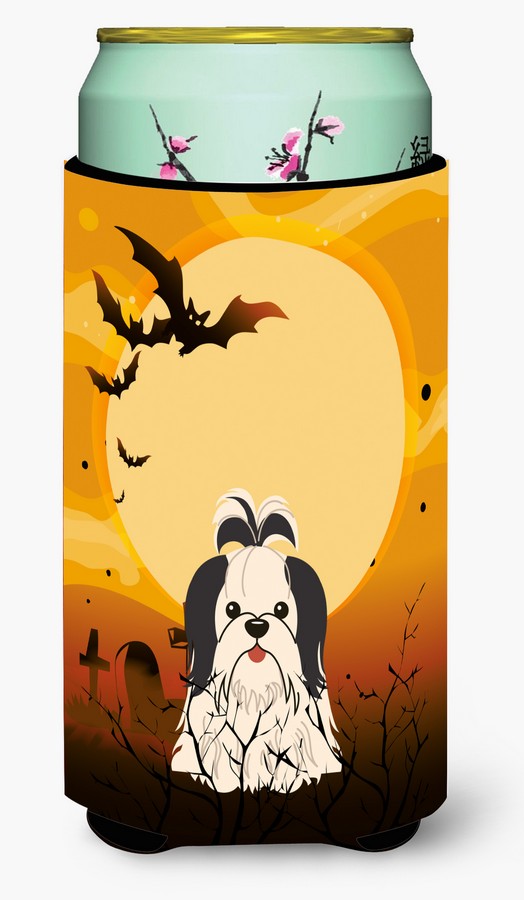 Halloween Shih Tzu Black & White Tall Boy Beverage Insulator Hugger