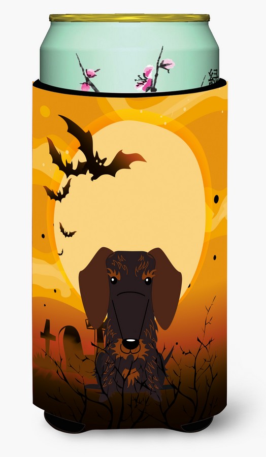 Halloween Wire Haired Dachshund Chocolate Tall Boy Beverage Insulator Hugger