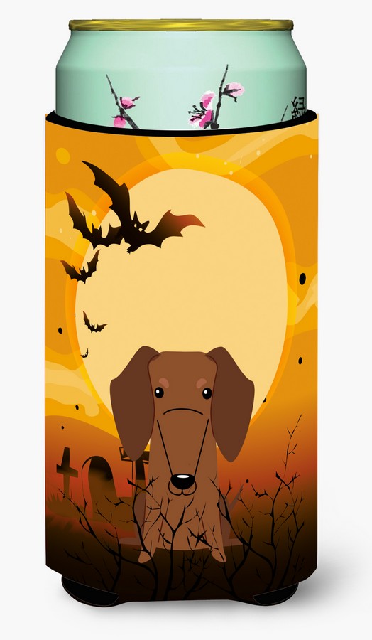 Halloween Dachshund Red Brown Tall Boy Beverage Insulator Hugger