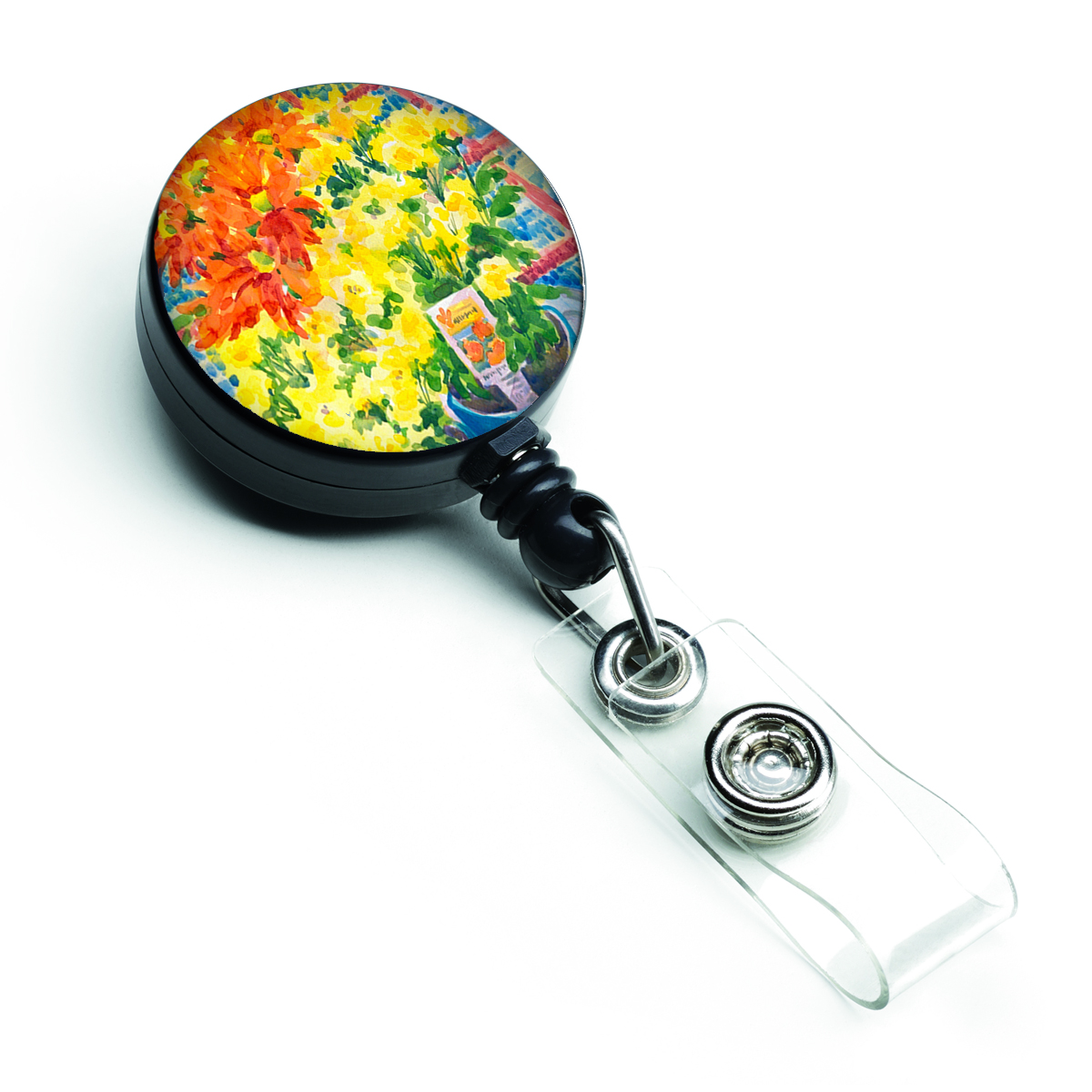 Flower Mums Retractable Badge Reel