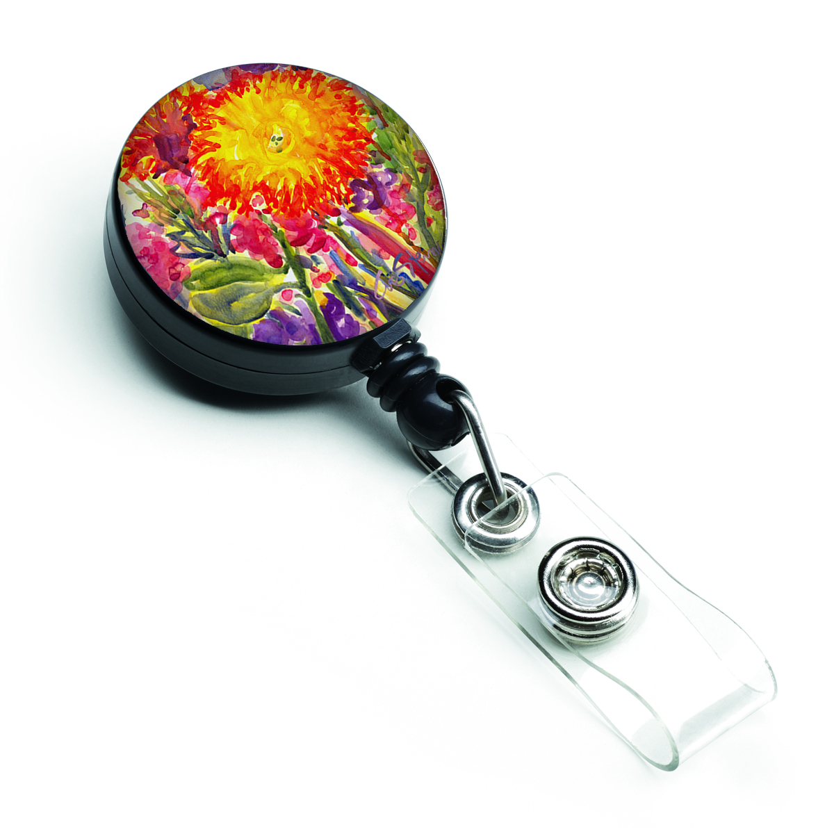 Flower Aster Retractable Badge Reel