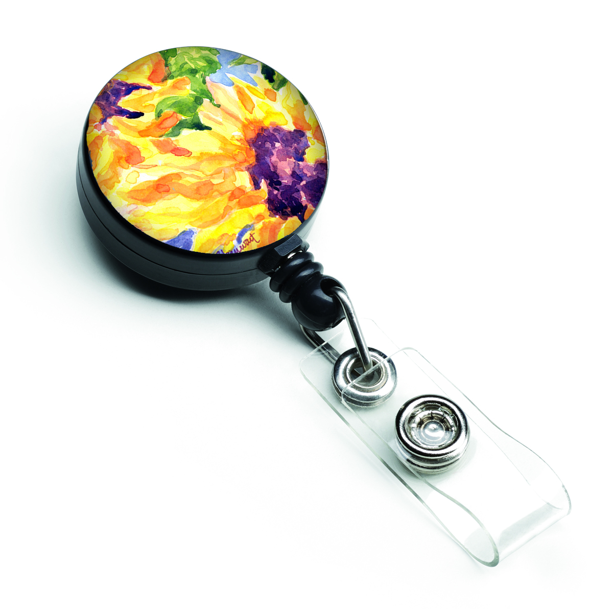 Flower Sunflower Retractable Badge Reel