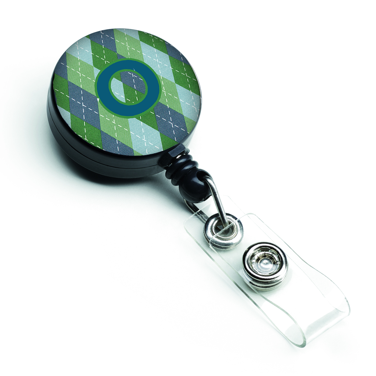 CJ1020-OBR Initial O Monogram Blue Argoyle Retractable Badge Reel