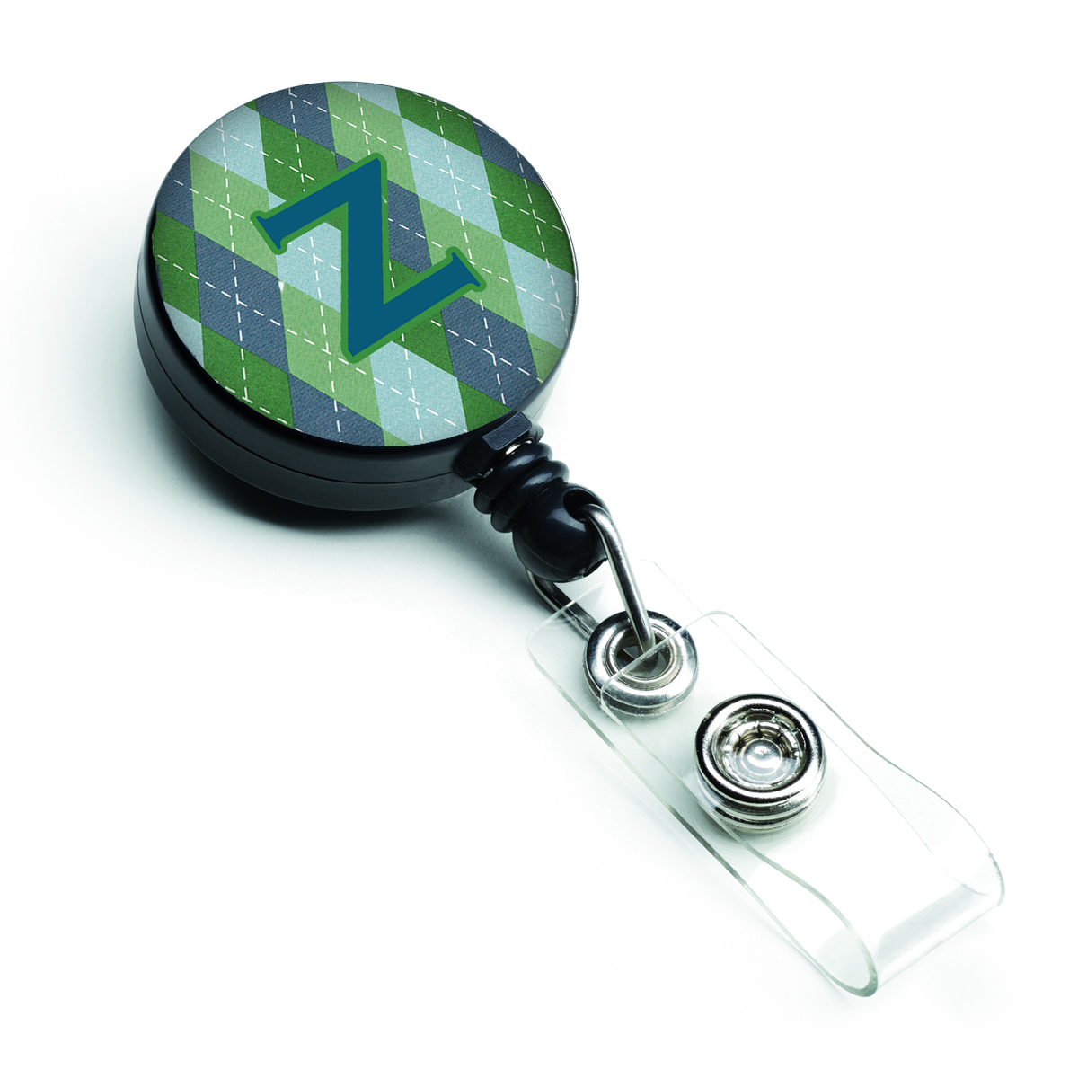 CJ1020-ZBR Initial Z Monogram Blue Argoyle Retractable Badge Reel