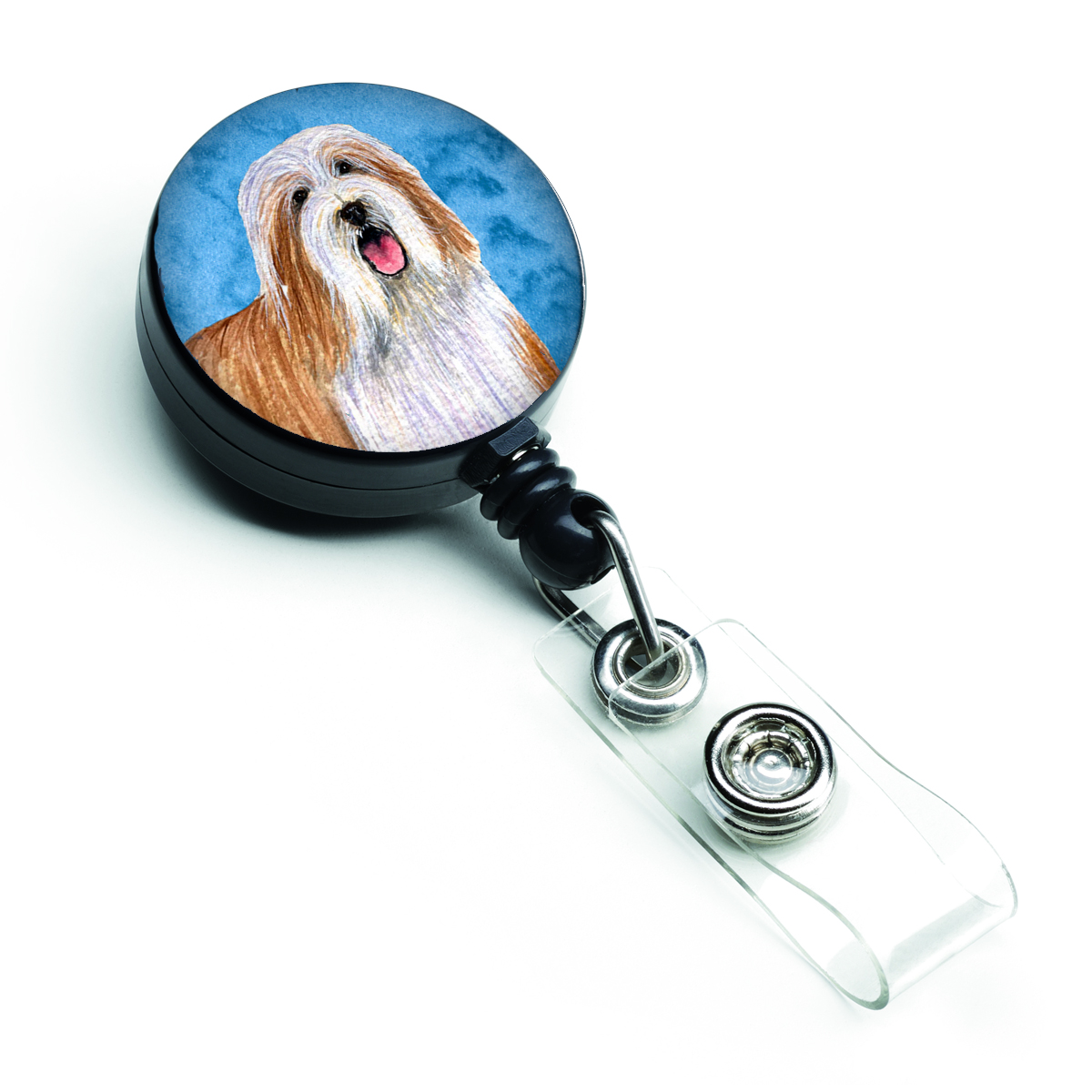 Blue Bearded Collie Retractable Badge Reel