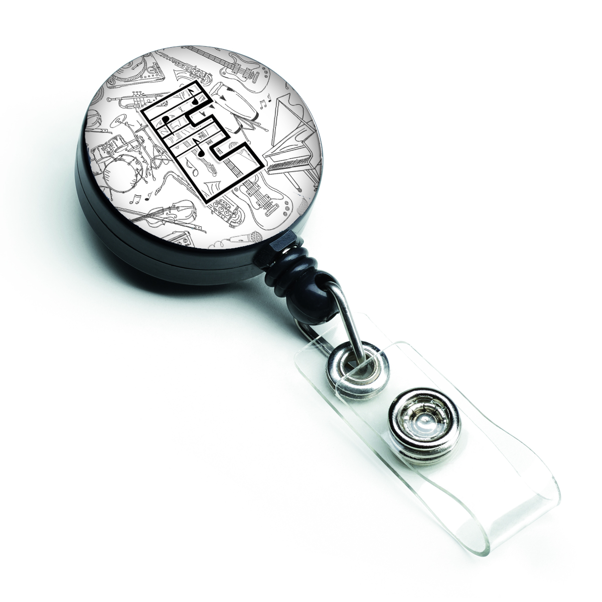 CJ2007-EBR Letter E Musical Note Letters Retractable Badge Reel