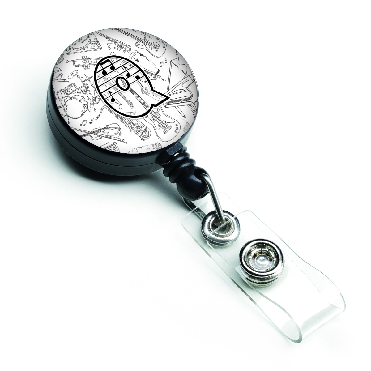 Letter Q Musical Note Letters Retractable Badge Reel