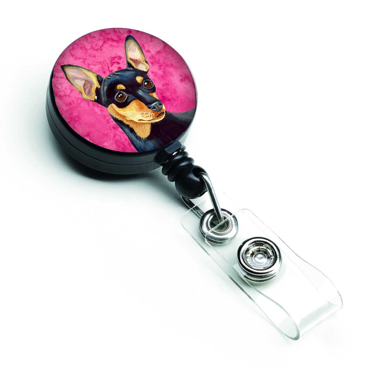 Pink Min Pin Retractable Badge Reel