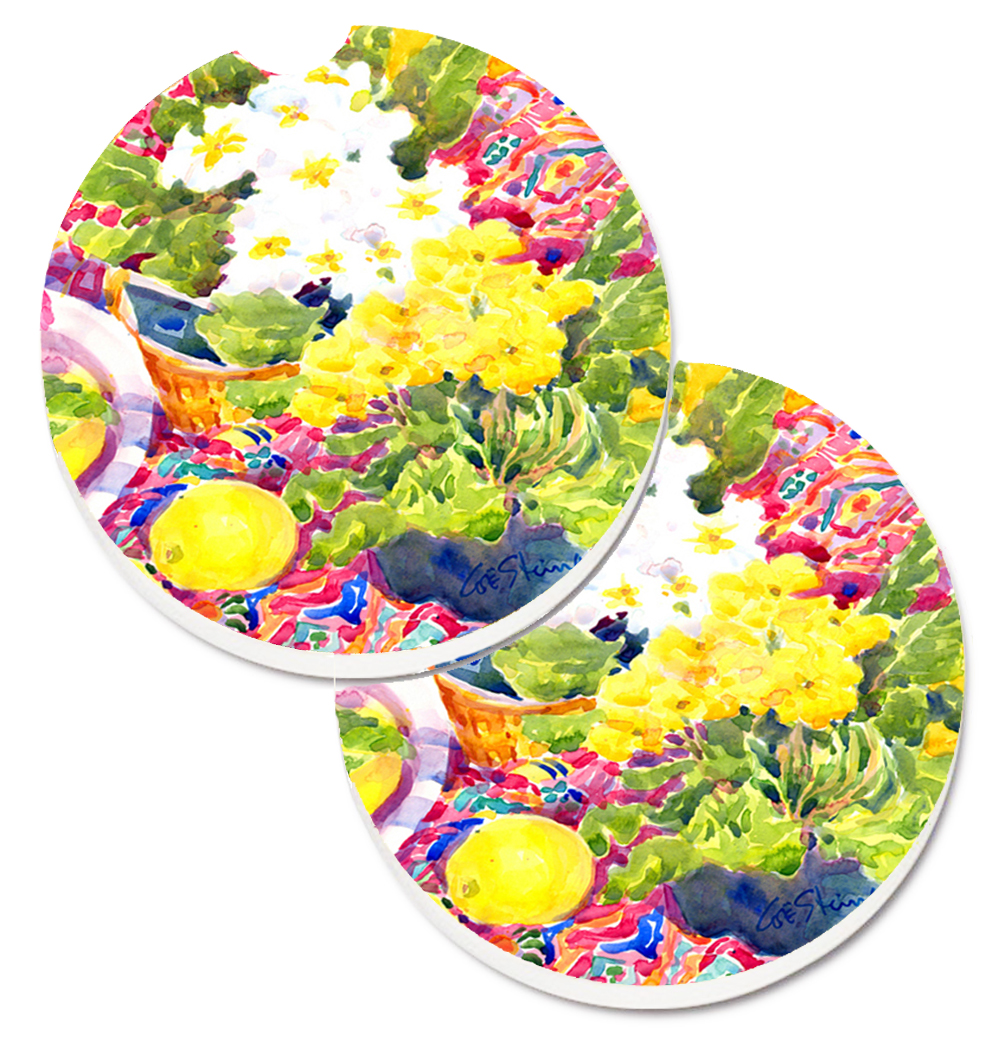 Picture of Carolines Treasures 6062CARC Flower Primroses Set of 2 Cup Holder Car Coaster