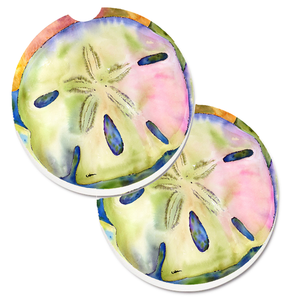 Picture of Carolines Treasures 8545CARC Sand Dollar Set of 2 Cup Holder Car Coaster