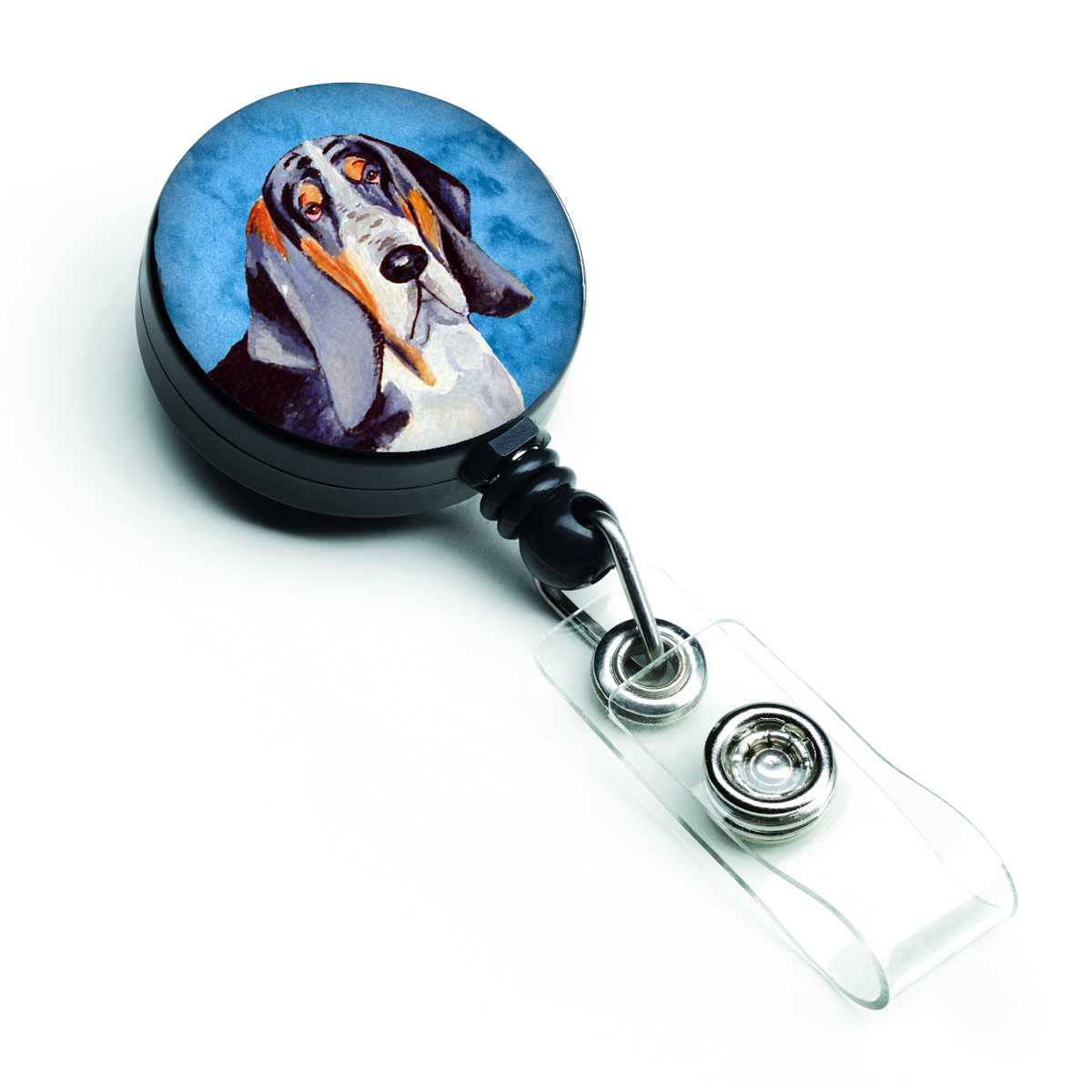Blue Basset Hound Retractable Badge Reel