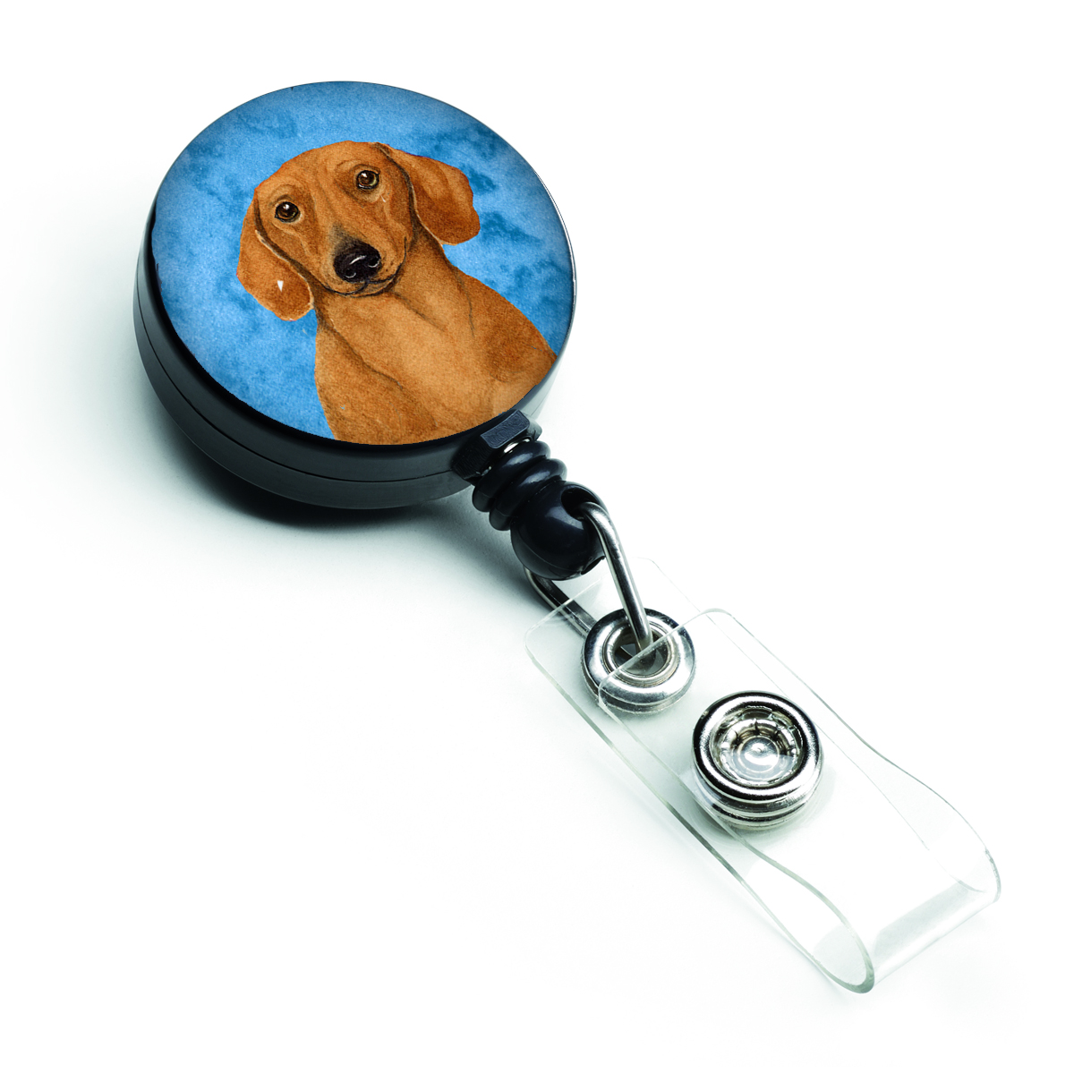 Blue Dachshund Retractable Badge Reel