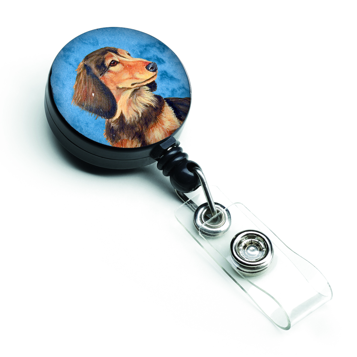 Blue Dachshund Retractable Badge Reel