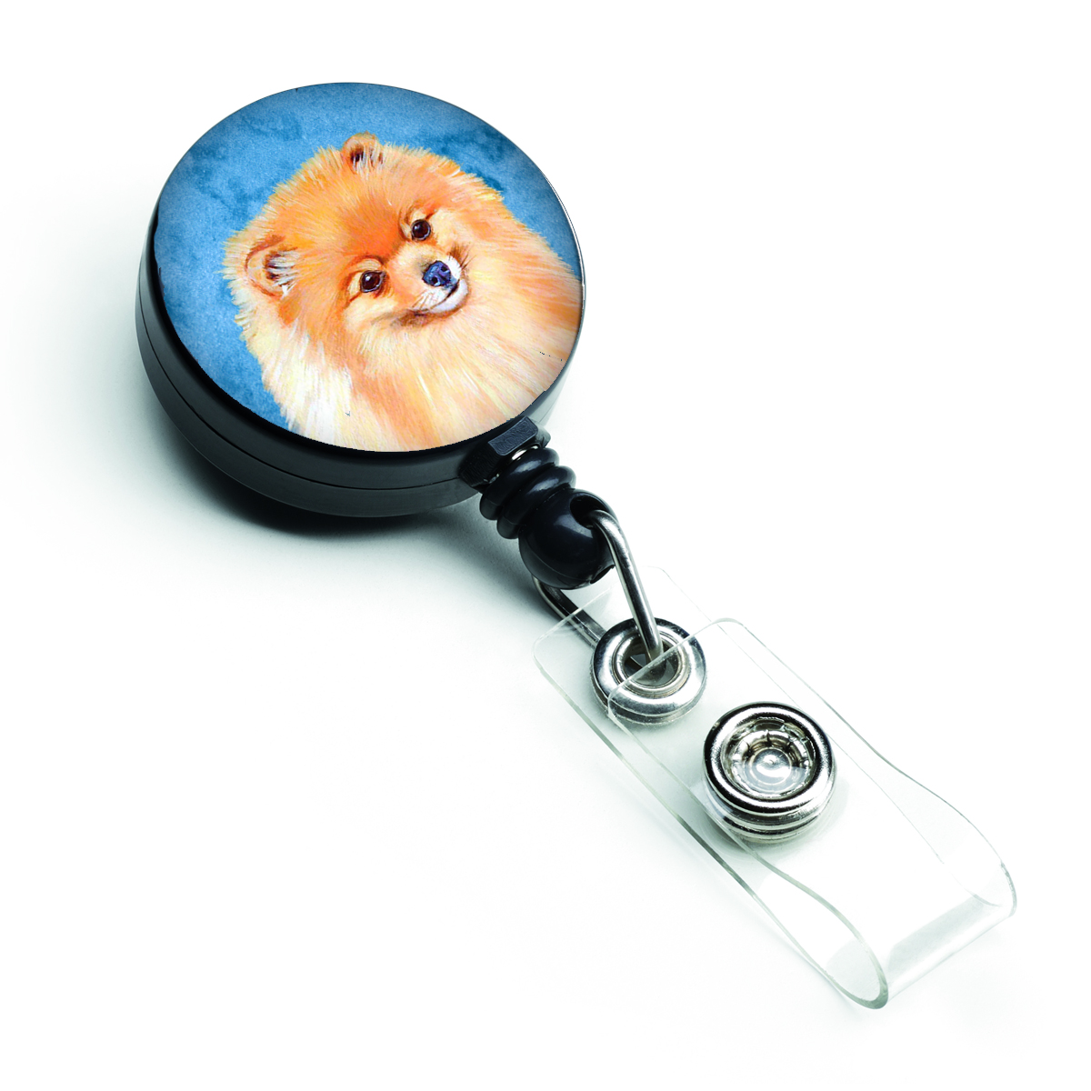 Blue Pomeranian Retractable Badge Reel