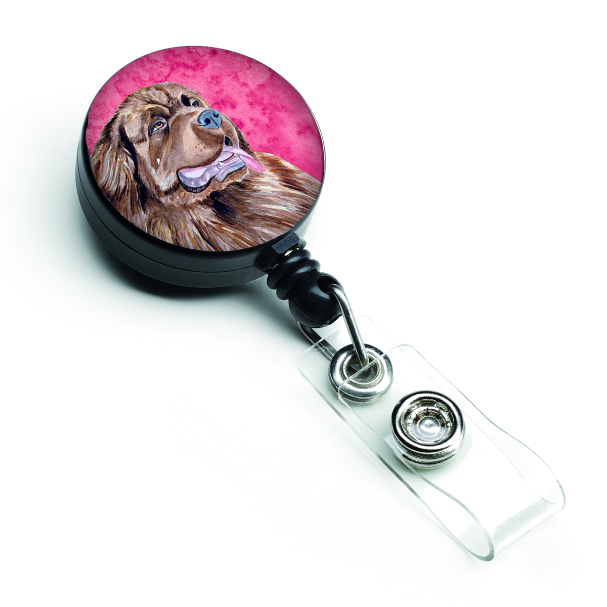 Pink Newfoundland Retractable Badge Reel - Pink