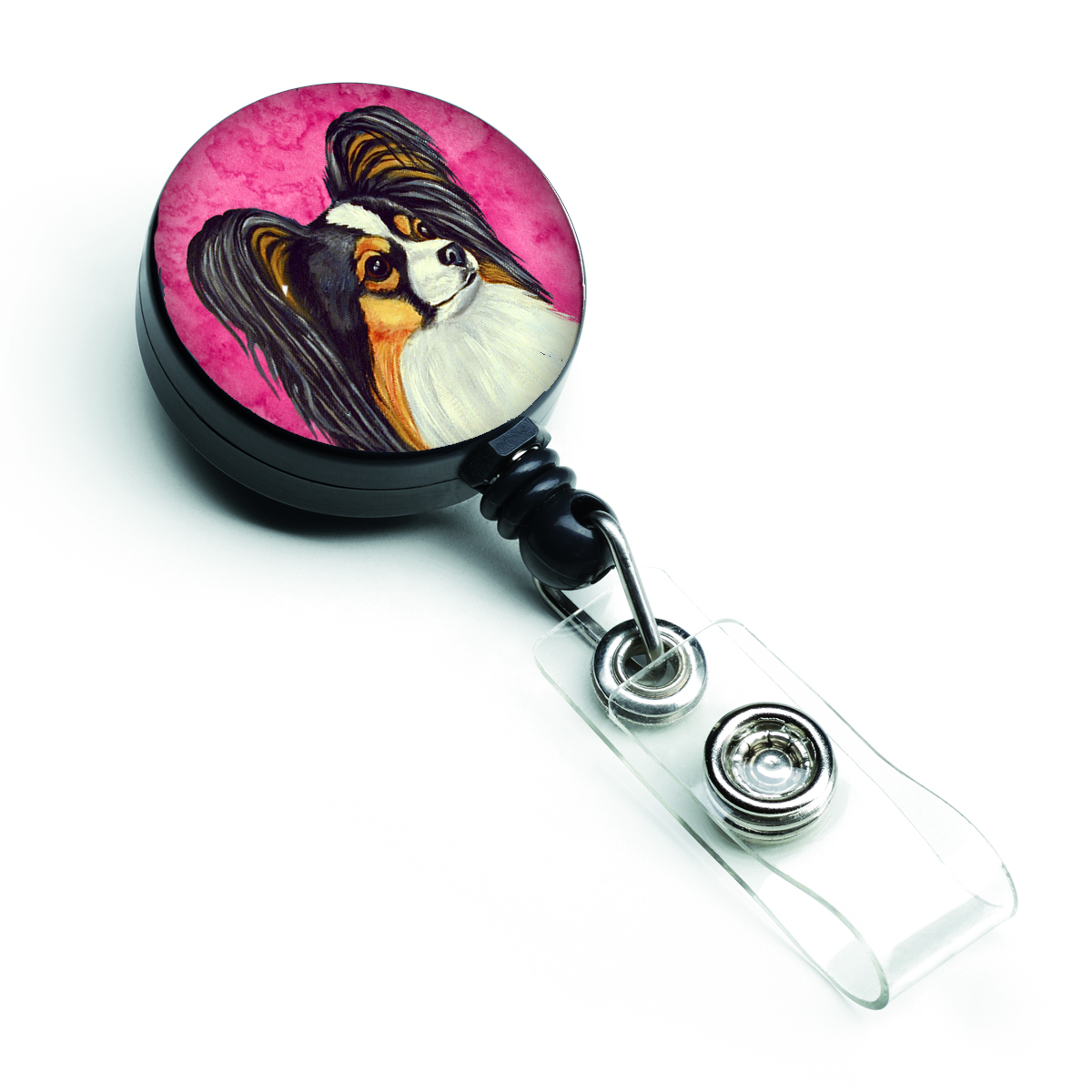 Pink Papillon Retractable Badge Reel - Pink