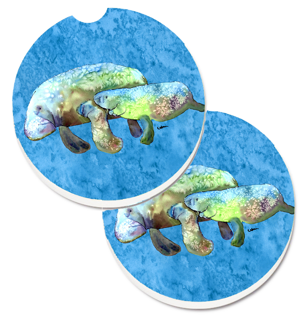 Manatee Set of 2 Cup Holder Car Coaster
